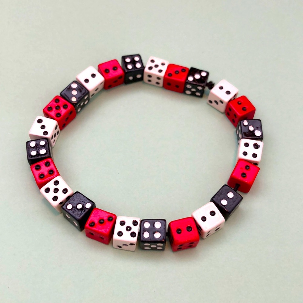 Colored Dice Elastic Bracelet